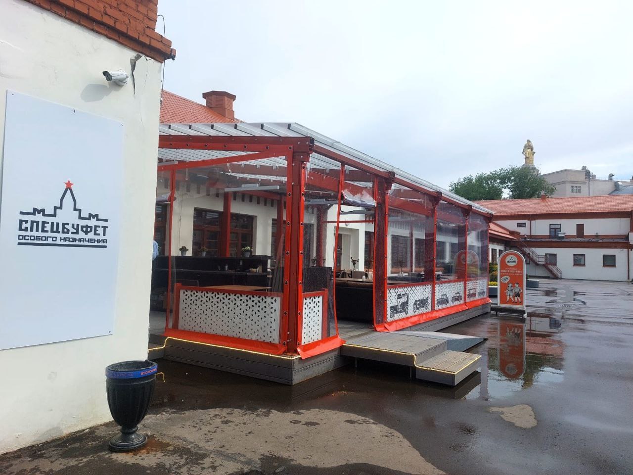 ПВХ шторы для летней террасы кафе в Кадоме