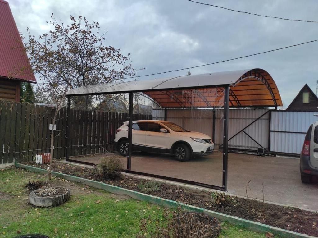 Прозрачные шторы ПВХ для навеса под автомобиль в Кадоме